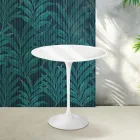 Mesa de centro Tulipán de Saarinen, 52 cm de altura, en cerámica Florim blanca brillante - Escarlata viadurini