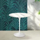 Mesa de centro Tulipán de Saarinen, 52 cm de altura, en cerámica Statuario Florim brillante - Escarlata viadurini