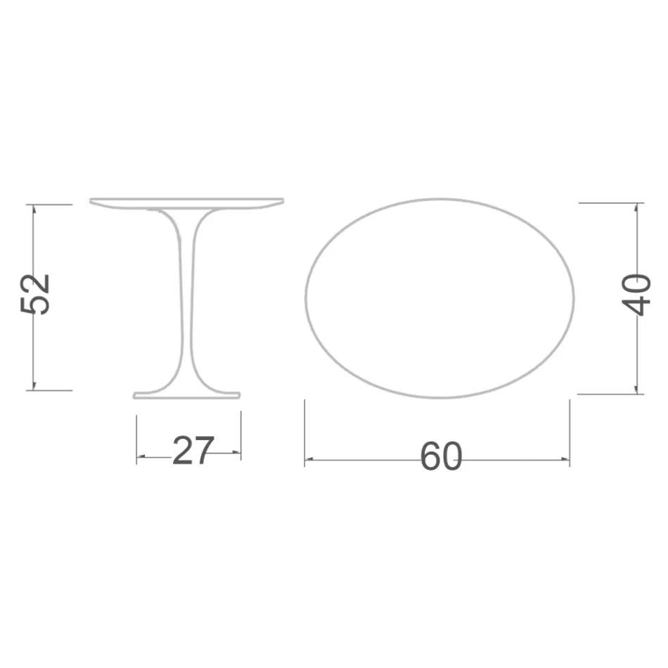 Tulip Saarinen H 52 Mesa de Centro Ovalada en Mármol Carrara Statuarietto Made in Italy - Escarlata viadurini