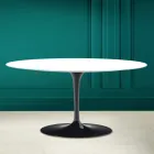 Mesita ovalada Alt. 41 Tulip Saarinen en blanco absoluto Made in Italy - Escarlata viadurini