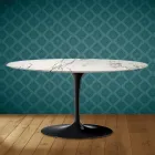 Mesa de centro Tulip de Saarinen, ovalada, 41 cm de alto, cerámica Aura 22, fabricada en Italia - Scarlet viadurini