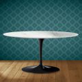 Mesa de centro ovalada Tulip de Saarinen, 104 cm de altura, cerámica Salina, fabricada en Italia - Escarlata