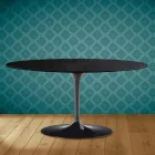 Tulip Saarinen Mesita Ovalada Alt. 41 de Cerámica Sirius Made in Italy - Escarlata viadurini