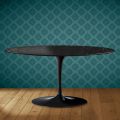Mesa de centro ovalada Tulip de Saarinen, 104 cm de altura, cerámica Somnia, fabricada en Italia - Escarlata
