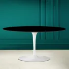 Mesita ovalada Tulip Saarinen Alt. 41 en negro absoluto Made in Italy - Escarlata viadurini