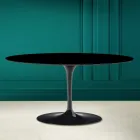 Mesita ovalada Tulip Saarinen Alt. 41 en negro absoluto Made in Italy - Escarlata viadurini
