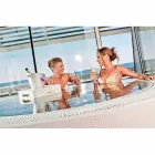 Mesa de centro - Bandeja de diseño flotante en piel ecológica náutica Trona viadurini