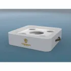 Mesa de centro - Bandeja de diseño flotante en piel ecológica náutica Trona viadurini