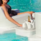 Mesa de centro - Bandeja flotante en ecopiel náutica y plexiglás Trona viadurini