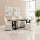 Mesa de madera de pino de 200x100 cm con base de lavabo antigua - Aieta viadurini