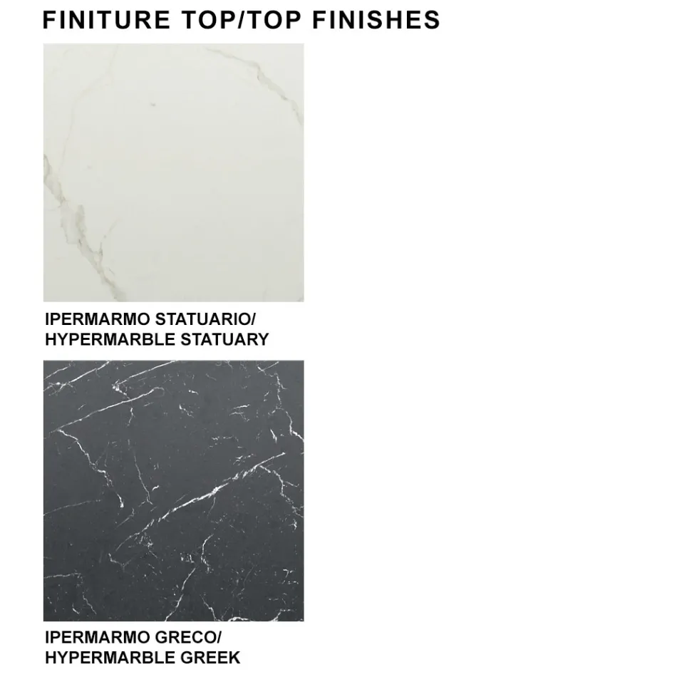 Mesa barril moderna en cerámica y acero oro rosa Made in Italy – Settimmio viadurini