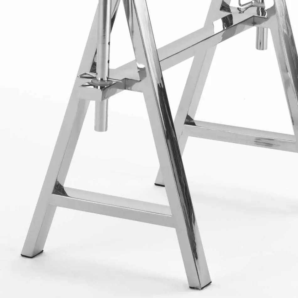 acero altura / vidrio mesa regulable (/ 74 / 78xP90cm L190xH72) Cristal viadurini