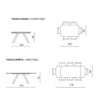 Mesa extensible de 140/210 x 90 cm en piedra sinterizada con efecto mármol - Atrium viadurini