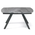 Mesa extensible de 140/210 x 90 cm en piedra sinterizada con efecto mármol - Atrium viadurini