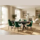 Mesa extensible 160/240x90 cm de vitrocerámica - Master viadurini