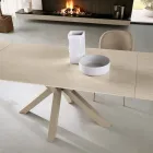 Mesa extensible de 160/240 x 91 cm en piedra sinterizada con efecto mármol - Palazzo viadurini