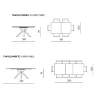 Mesa extensible de 180/240x100 cm en piedra sinterizada con efecto mármol - Loggia viadurini
