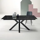 Mesa extensible de 180/240 x 100 cm en piedra sinterizada con efecto mármol - Loggia viadurini