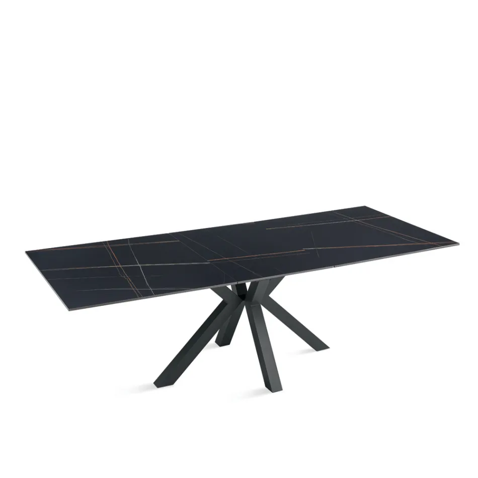 Mesa extensible de 180/240 x 100 cm en piedra sinterizada con efecto mármol - Loggia viadurini