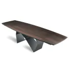 Mesa Extensible 200/300x100 Chapa Roble y Metal - Cross viadurini