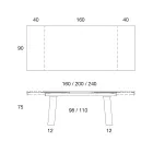 Mesa extensible 3 m patas de metal con tapa de cerámica brillante - Papusca viadurini