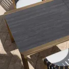 Mesa extensible de comedor al aire libre de 340 cm en aluminio y vidrio o laminado - Julie viadurini