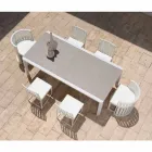 Mesa extensible de comedor al aire libre de 340 cm en aluminio y vidrio o laminado - Julie viadurini