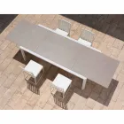 Mesa extensible de comedor al aire libre de 340 cm en aluminio y vidrio o laminado - Julie viadurini