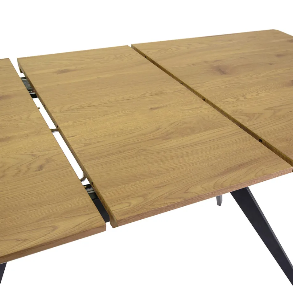 Mesa extensible 180 cm en MDF Efecto Madera con veta gofrada - Espuma viadurini