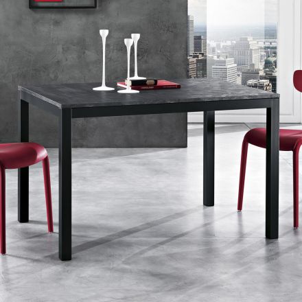 Mesa extensible hasta 180 cm en Metal Antracita Made in Italy - Beatrise viadurini