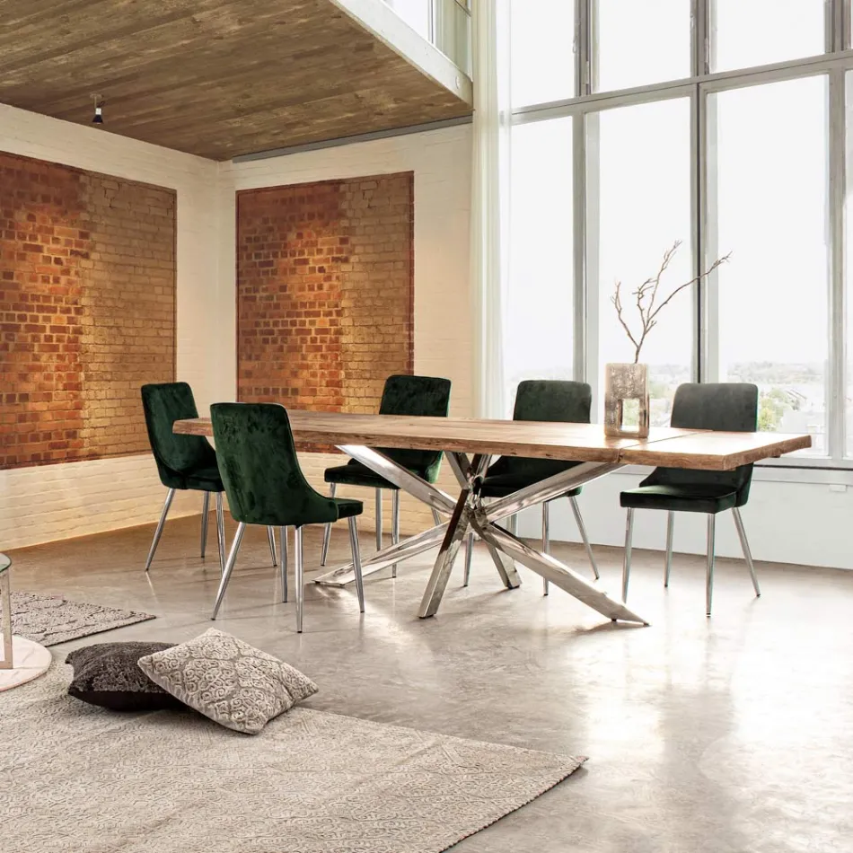 Mesa Extensible hasta 2,6 m en Madera Hecha a Mano Homemotion - Plutarco viadurini