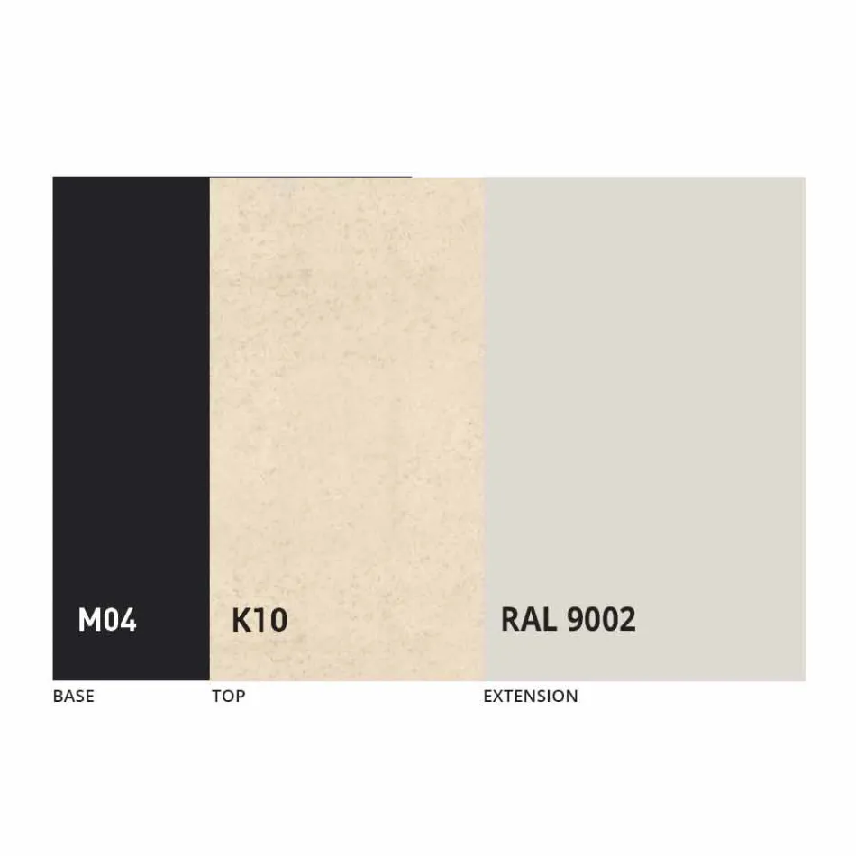 Mesa de comedor extensible hasta 2,8 m con patas de cerámica y metal - Paoluccio viadurini