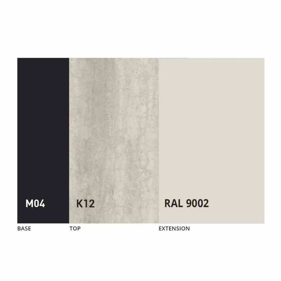 Mesa de comedor extensible hasta 2,8 m con patas de cerámica y metal - Paoluccio viadurini