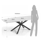 Mesa Extensible hasta 200 cm Base de Acero Negro - Torio viadurini