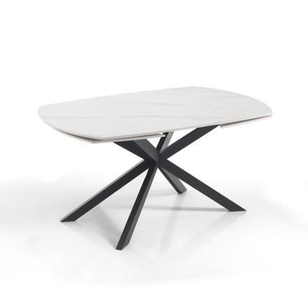 Mesa Extensible hasta 200 cm Base de Acero Negro - Torio viadurini