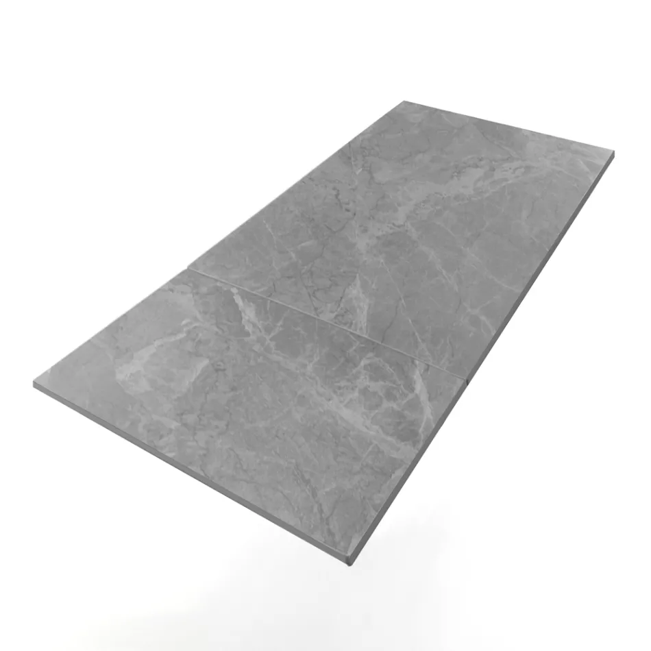 Mesa extensible hasta 200 cm en cerámica y acero - Belone viadurini