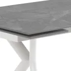 Mesa extensible hasta 200 cm en cerámica y acero - Belone viadurini