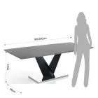Mesa extensible hasta 200 cm en MDF Cemento - Holmium viadurini