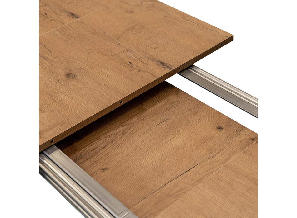 Mesa extensible hasta 210 cm en melamina y madera maciza Made in Italy - Gustavo viadurini