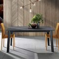 Mesa Extensible hasta 220 cm con Base de Haya Grafito Made in Italy - Toles