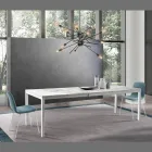 Mesa extensible hasta 260 cm con tapa de melamina acabado Calacatta - Shaila viadurini