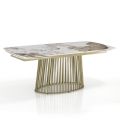 Mesa extensible hasta 260 cm en acabado cerámica, mármol y metal - Veneto