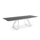 Mesa extensible hasta 270 cm con tapa de HPL y base de aluminio - Villongo viadurini