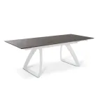 Mesa extensible hasta 270 cm con tapa de HPL y base de aluminio - Villongo viadurini