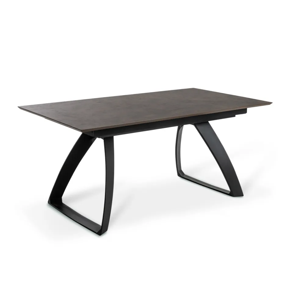 Mesa extensible hasta 270 cm con tapa de HPL y base de aluminio - Villongo viadurini