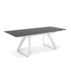 Mesa extensible hasta 270 cm con tapa de HPL y base de aluminio - Villongo viadurini