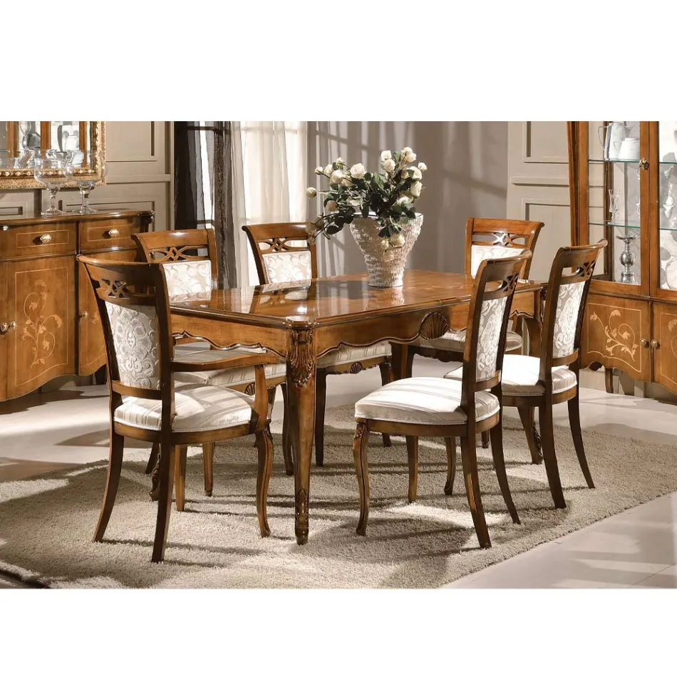 Mesa Extensible a 280 cm en Madera de Nogal Bassano Made in Italy - Caligola viadurini