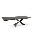Mesa extensible hasta 300 cm con base de metal y tapa de roble - Marino viadurini