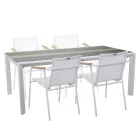 Mesa extensible 300 cm en aluminio con inserto HPL - Righello viadurini