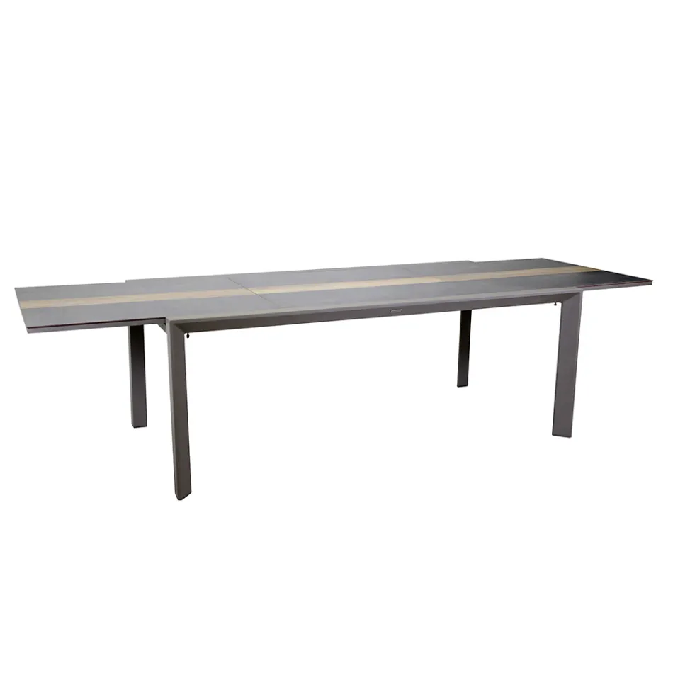 Mesa extensible 300 cm en aluminio con inserto HPL - Righello viadurini